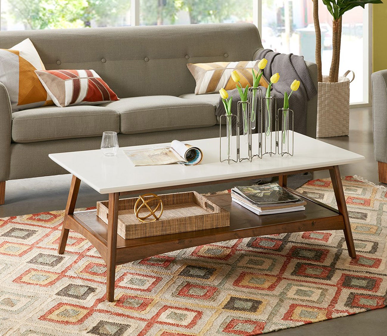 Madison Park Parker Two-Tone Wood Coffee Table