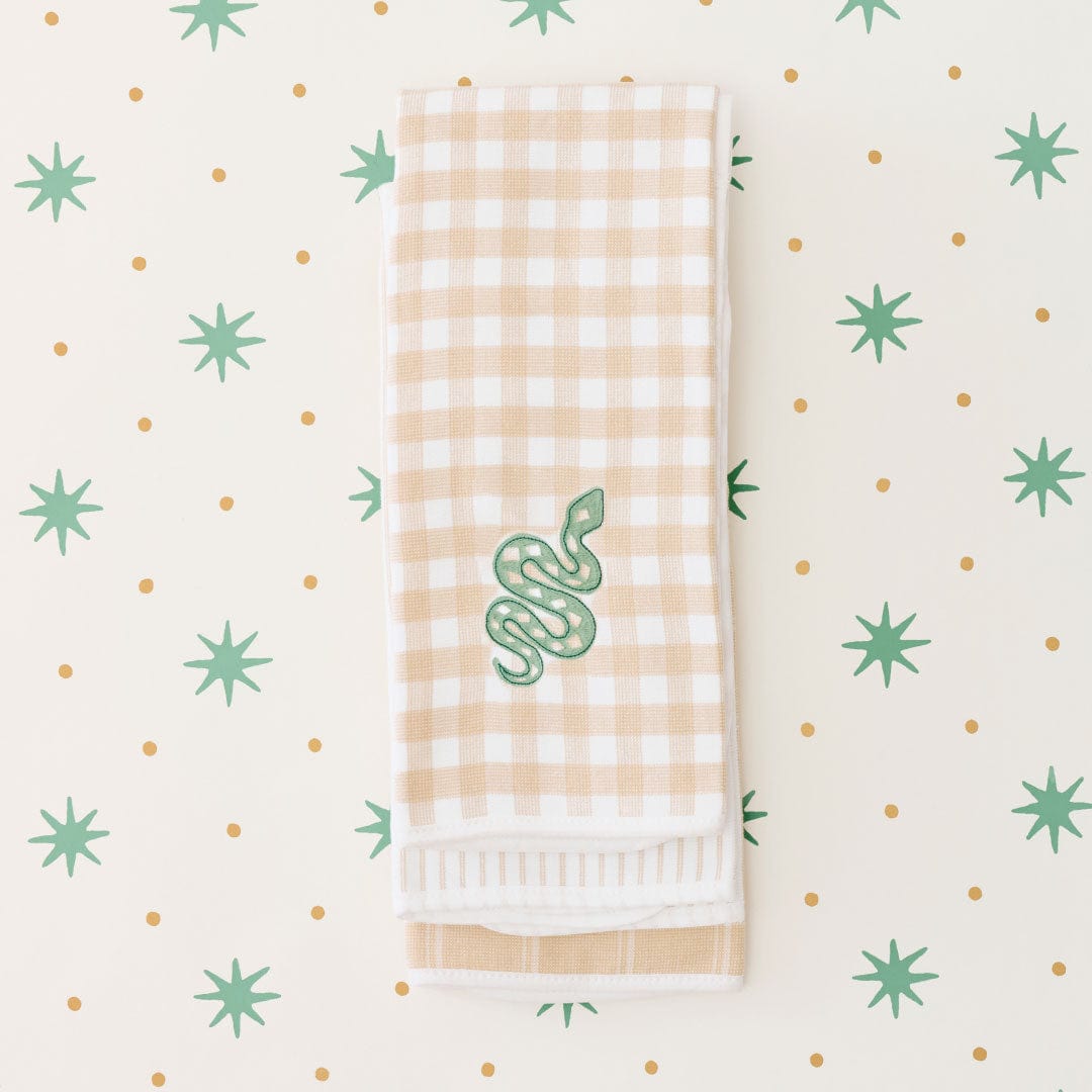 Green Snake Kitchen Towel Trio