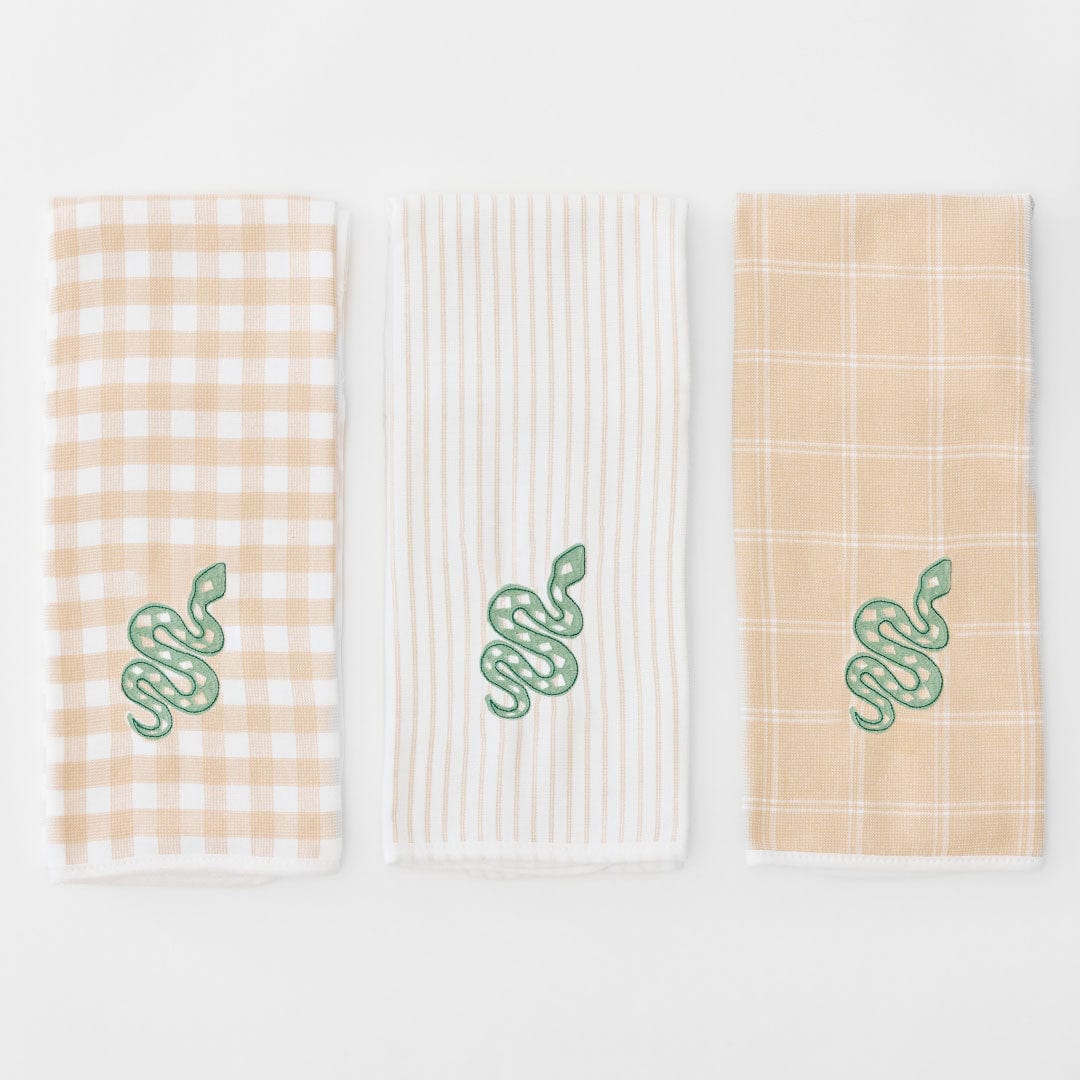 Kitchen Towel Trio (3 pieces) 18 Green Snake Kitchen Towel Trio