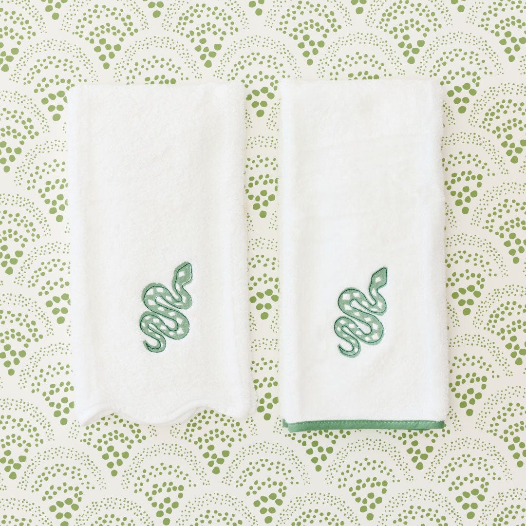 Signature Hand Towels (pair) 108 Green Snake Signature Hand Towel