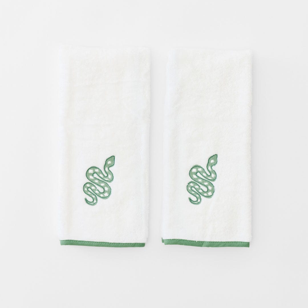 Signature Hand Towels (pair) 107 Green Snake Signature Hand Towel