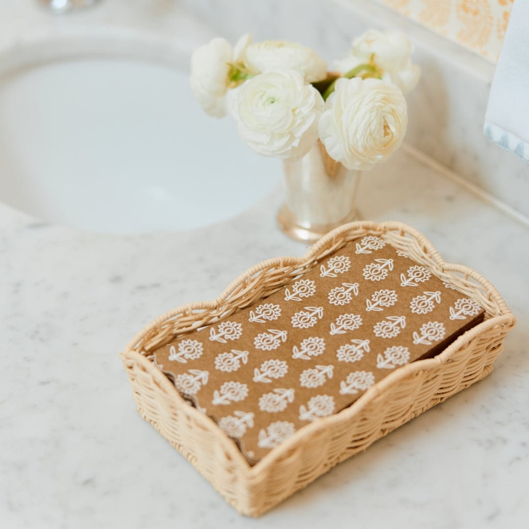 Linen-Like Paper Guest Towel and Tray Set
