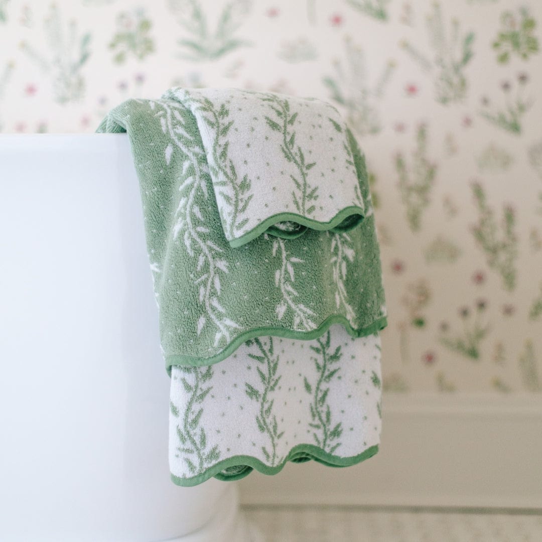 Patterned Scallop Hand Towels (pair) 41 Patterned Scallop Bath Towel