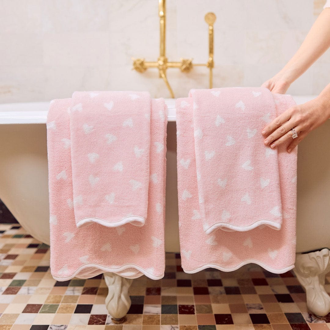 Patterned Scallop Hand Towels (pair) 14 Patterned Scallop Hand Towels (pair)