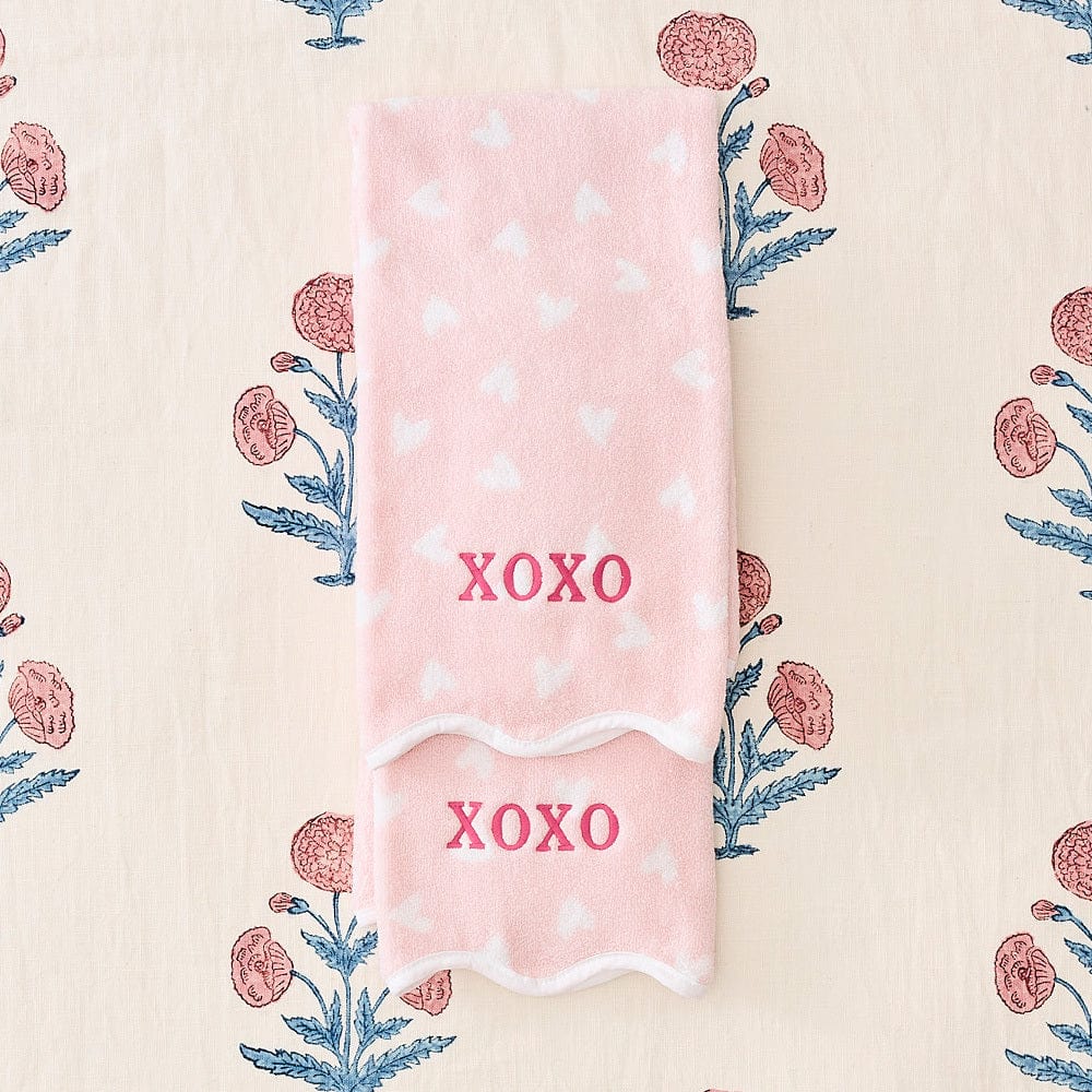Patterned Scallop Hand Towels (pair) 15 Patterned Scallop Hand Towels (pair)