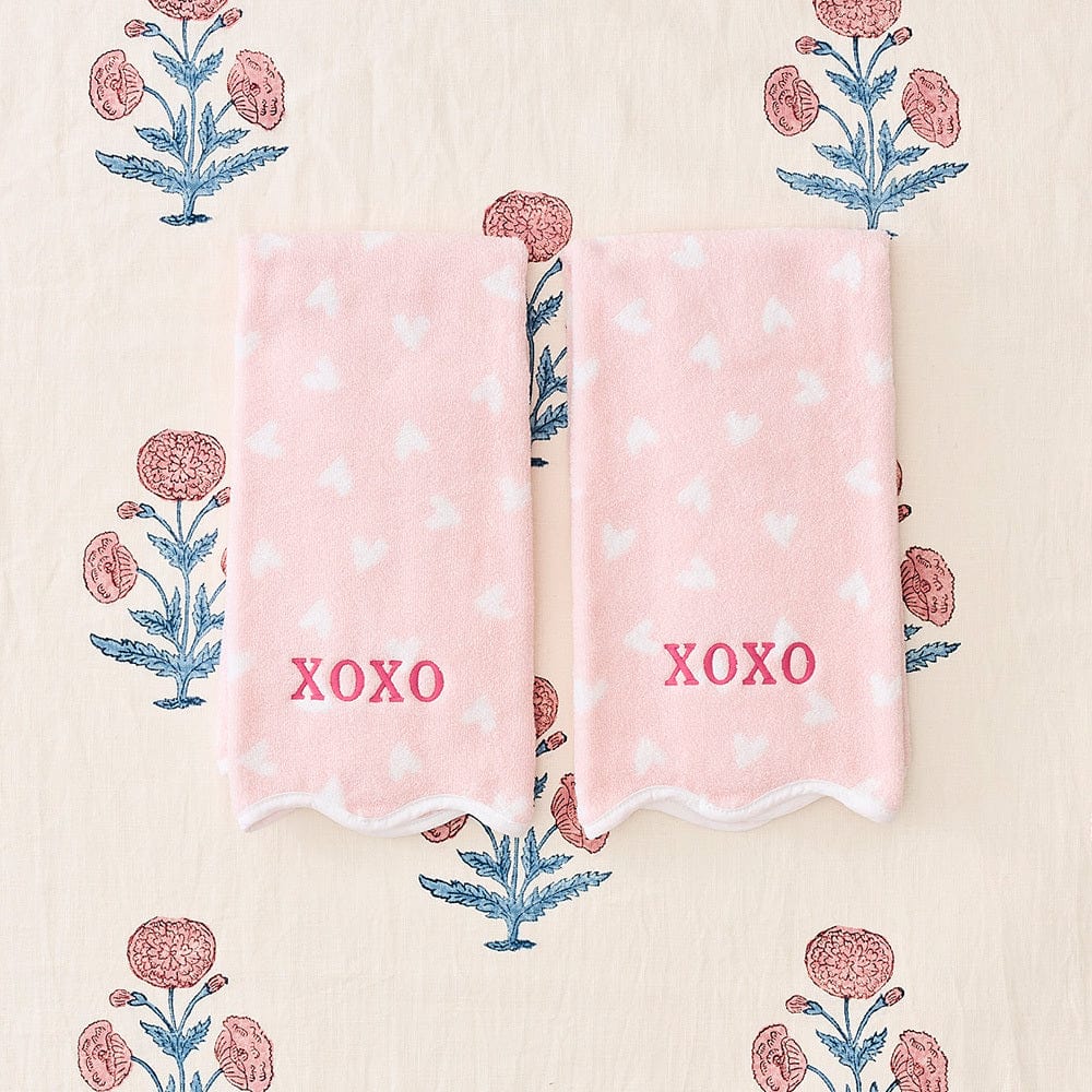 Patterned Scallop Hand Towels (pair) 16 Patterned Scallop Hand Towels (pair)