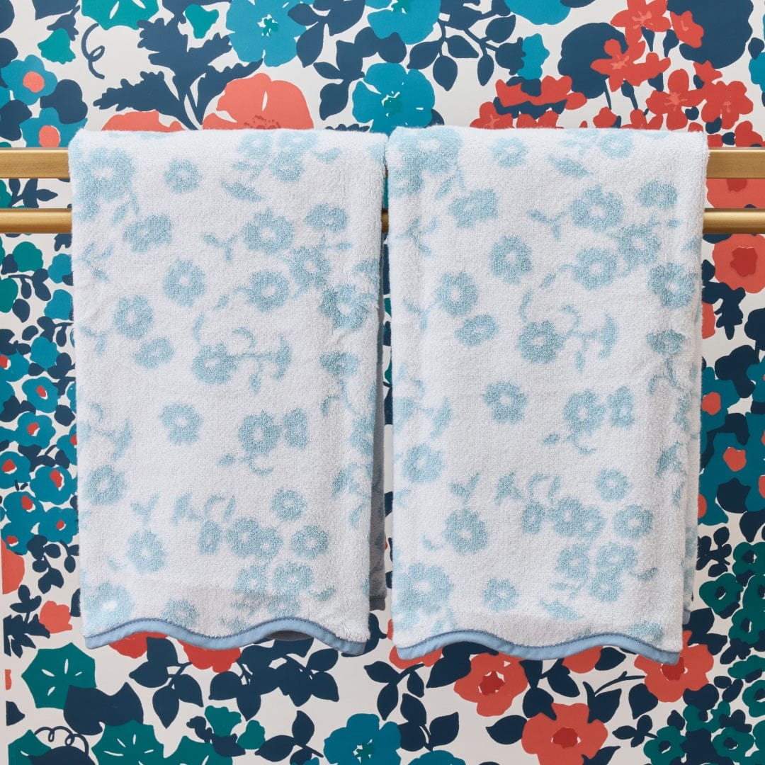 Patterned Scallop Hand Towels (pair) 4 Patterned Scallop Hand Towels (pair)