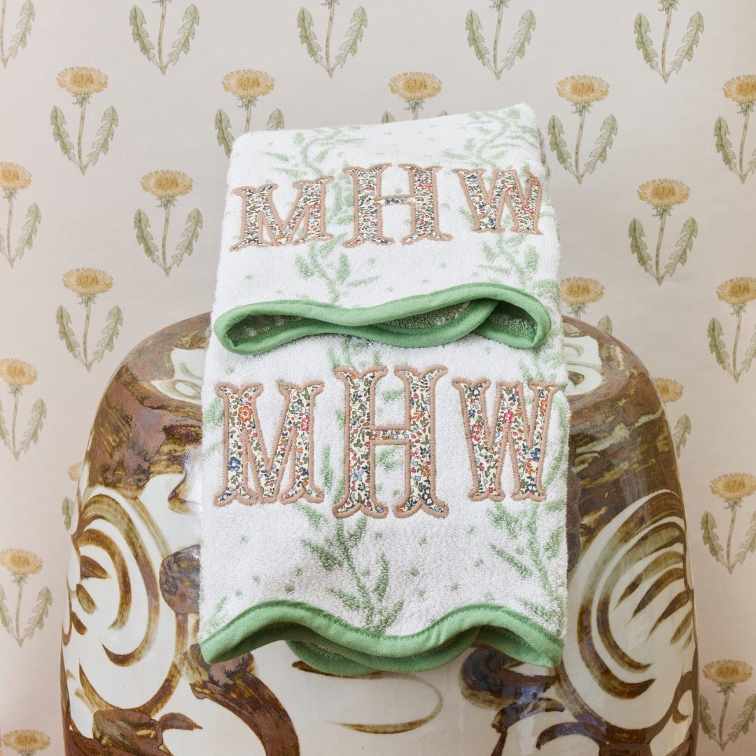 Patterned Scallop Hand Towels (pair) 34 Patterned Scallop Hand Towels (pair)