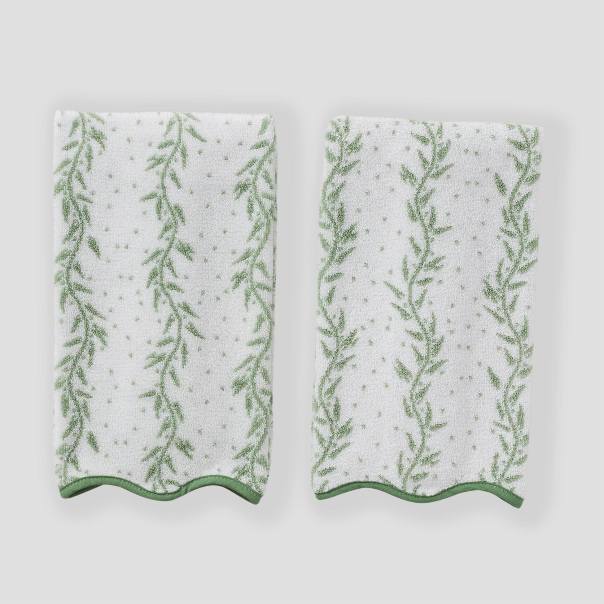 Patterned Scallop Hand Towels (pair) 45 Patterned Scallop Hand Towels (pair)