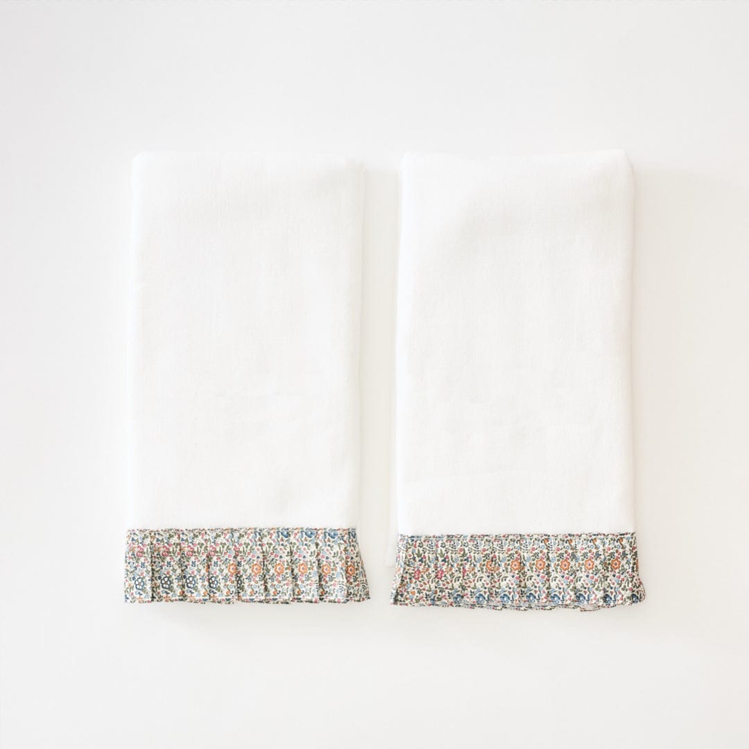 Powder Bath Towels pleated with Liberty London (pair) 15 Powder Bath Towels pleated with Liberty London (pair)