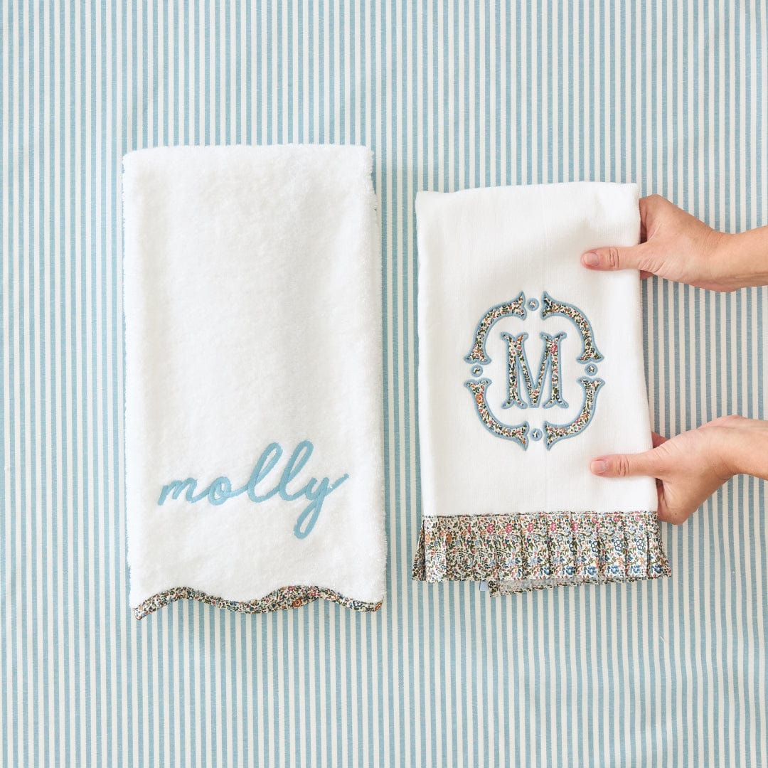 Powder Bath Towels pleated with Liberty London (pair) 17 Powder Bath Towels pleated with Liberty London (pair)