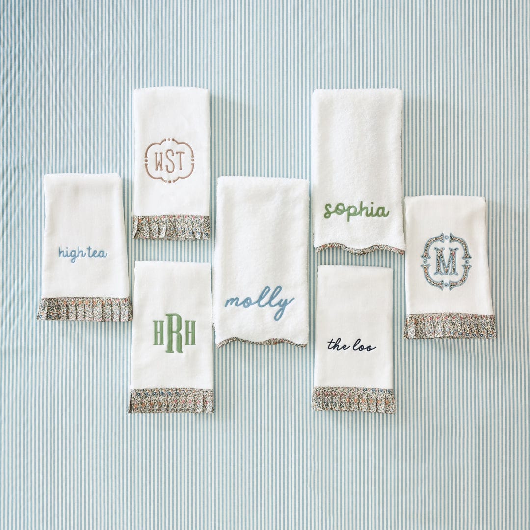 Powder Bath Towels pleated with Liberty London (pair) 19 Powder Bath Towels pleated with Liberty London (pair)