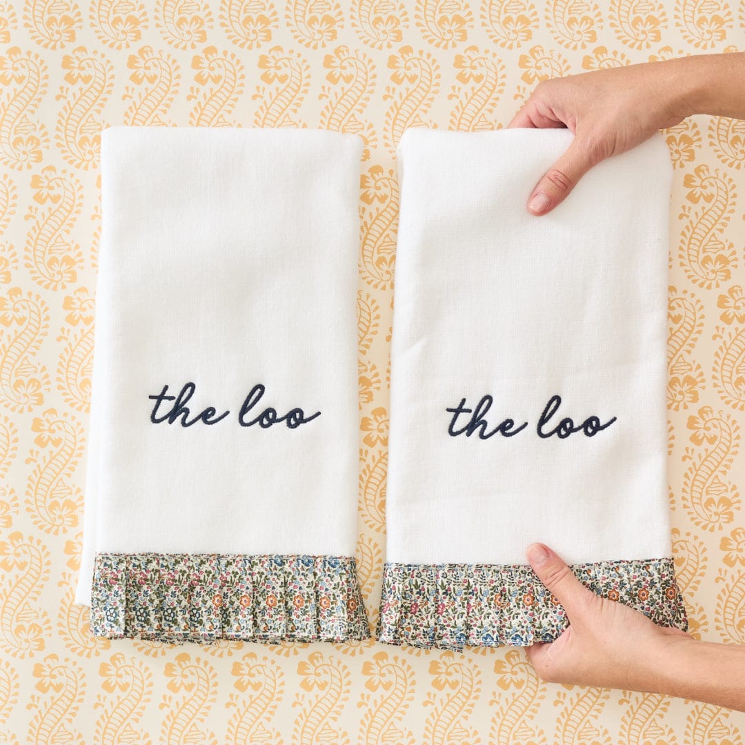 Powder Bath Towels pleated with Liberty London (pair) 6 Powder Bath Towels pleated with Liberty London (pair)