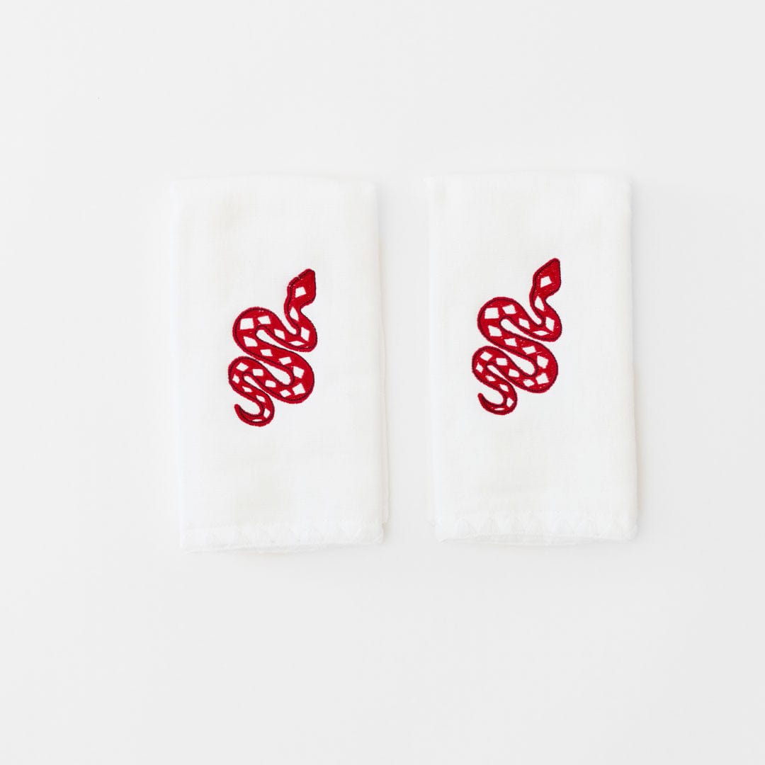 Red Snake Powder Bath Towel