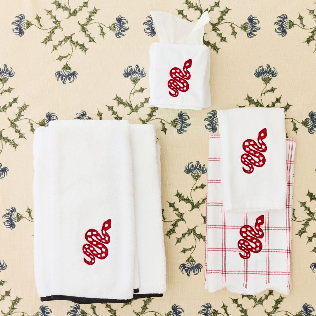 Signature Hand Towels (pair) 106 Red Snake Signature Hand Towel