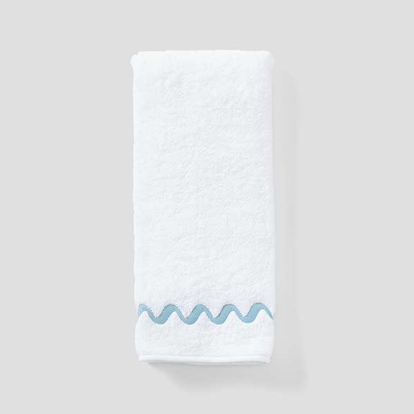Wave Embroidered Hand Towels (pair) 12 Wave Embroidered Hand Towels (pair)