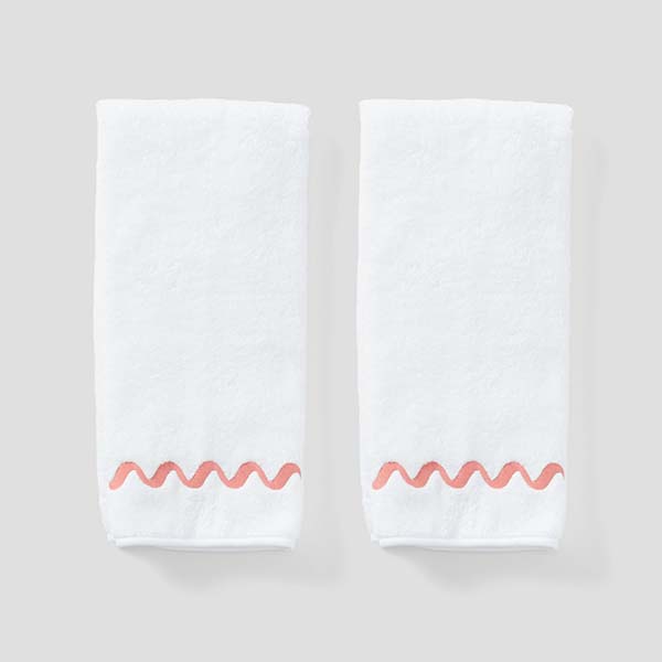 Wave Embroidered Hand Towels (pair) 13 Wave Embroidered Hand Towels (pair)