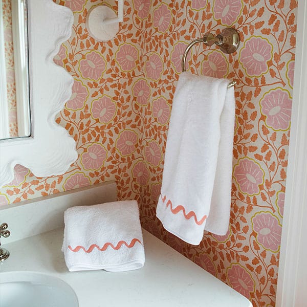 Wave Embroidered Hand Towels (pair) 14 Wave Embroidered Hand Towels (pair)