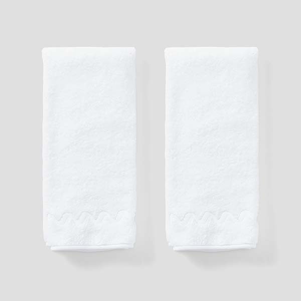 Wave Embroidered Hand Towels (pair) 30 Wave Embroidered Hand Towels (pair)