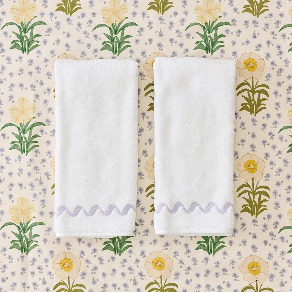 Wave Embroidered Hand Towels (pair) 35 Wave Embroidered Hand Towels (pair)