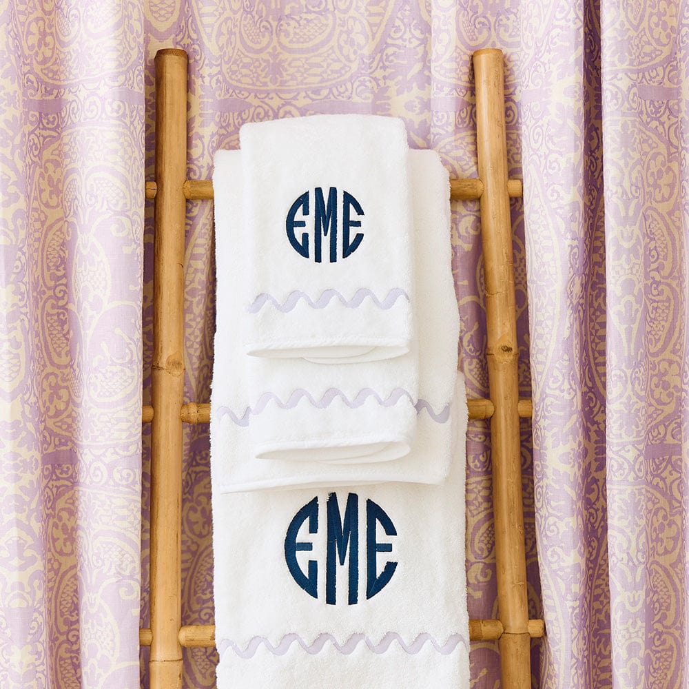Wave Embroidered Hand Towels (pair) 5 Wave Embroidered Hand Towels (pair)