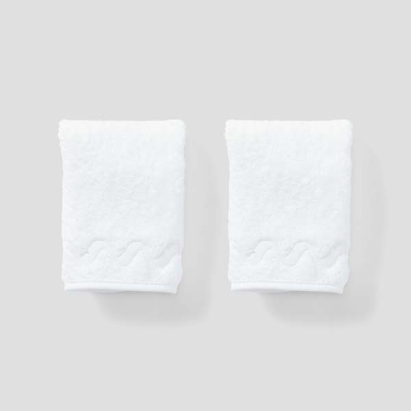 Wave Embroidered Washcloths (pair)