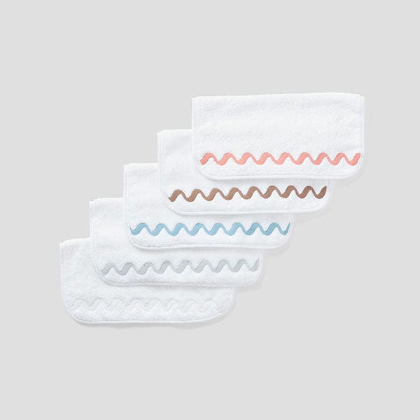 Wave Embroidered Washcloths (pair) 16 Wave Embroidered Washcloths (pair)