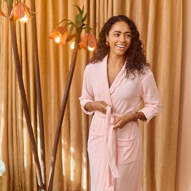 Women's Long Scallop Lightweight Robe 26 Women's Long Scallop Lightweight Robe