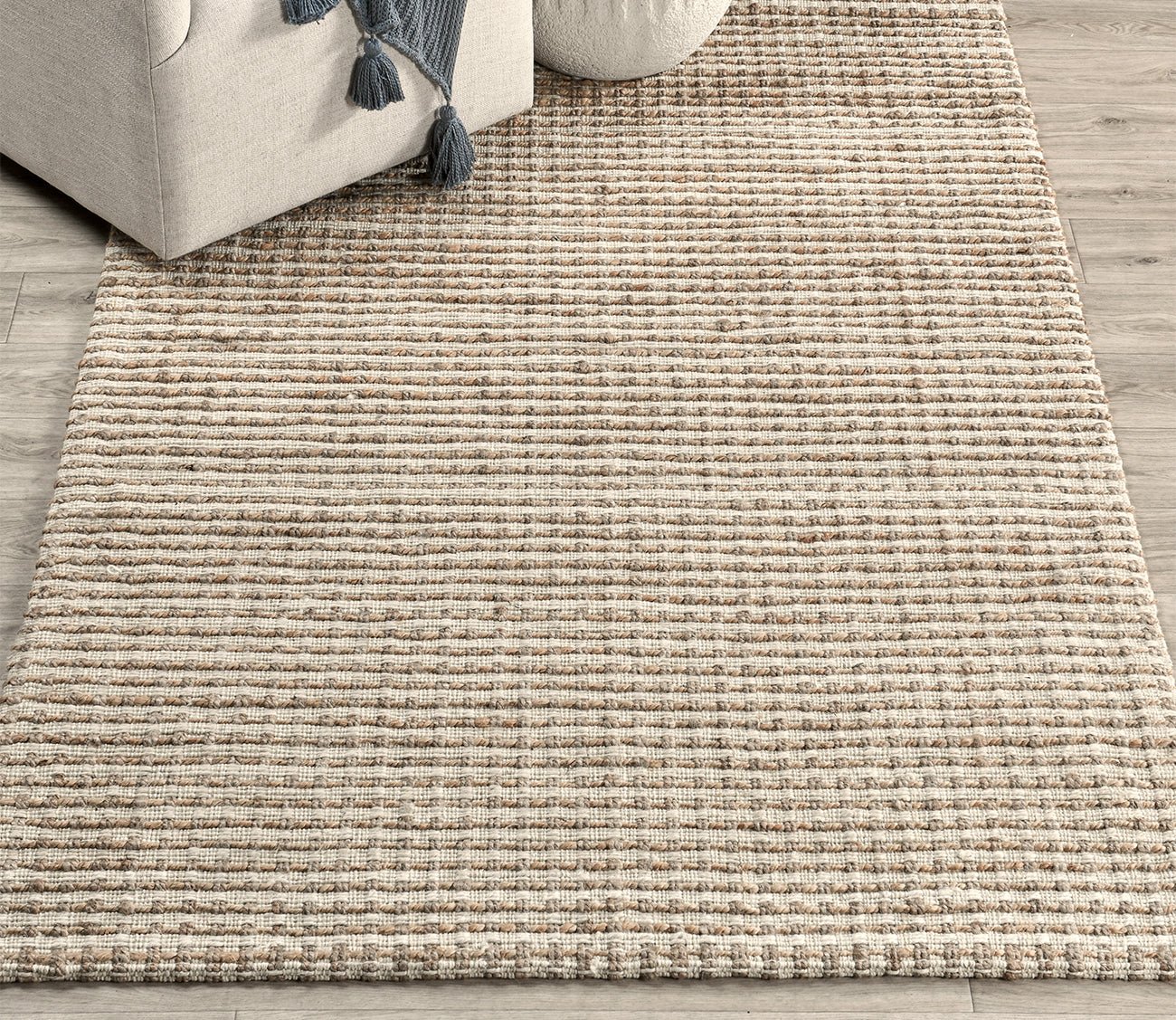 Villa by Classic Home Huntington Jute Ivory Natural Area Rug