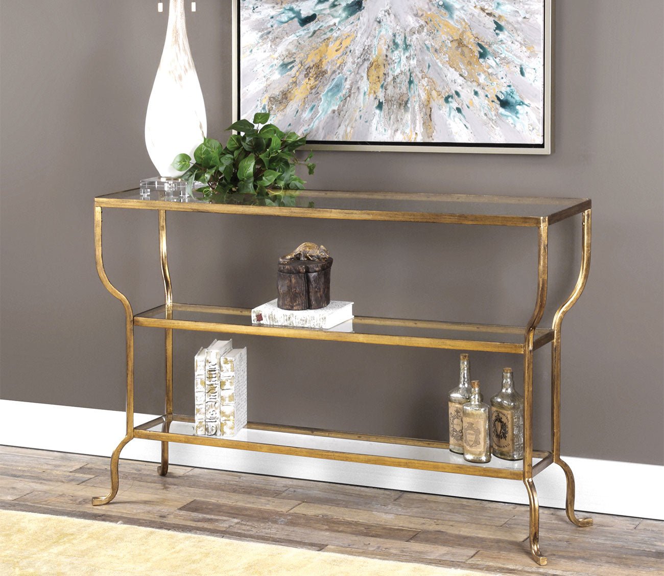 Uttermost Deline Gold Console Table 3 Uttermost Deline Gold Console Table