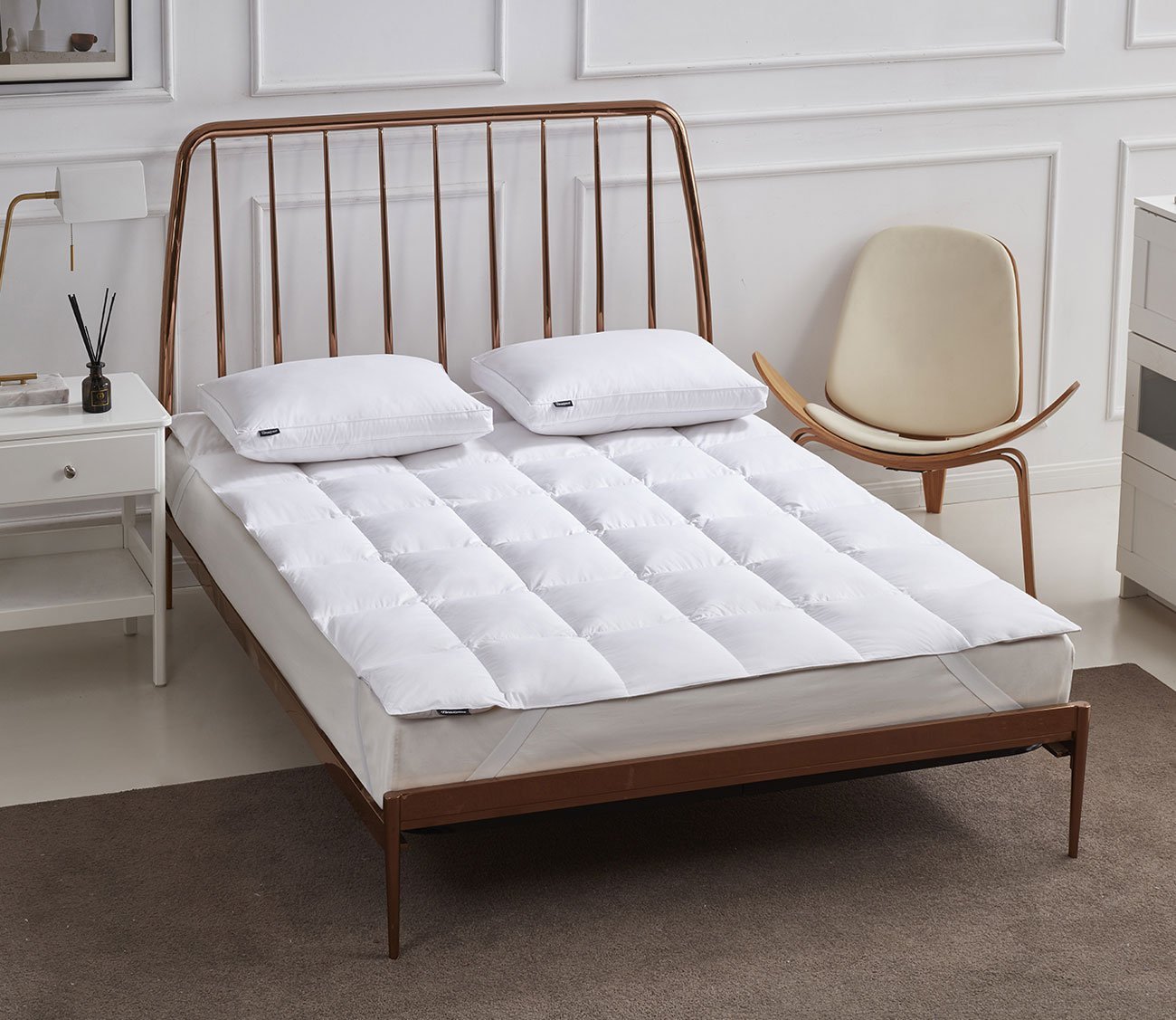 Beautyrest Tencel Cotton Blend Feather and Down Fiber Mattress Topper