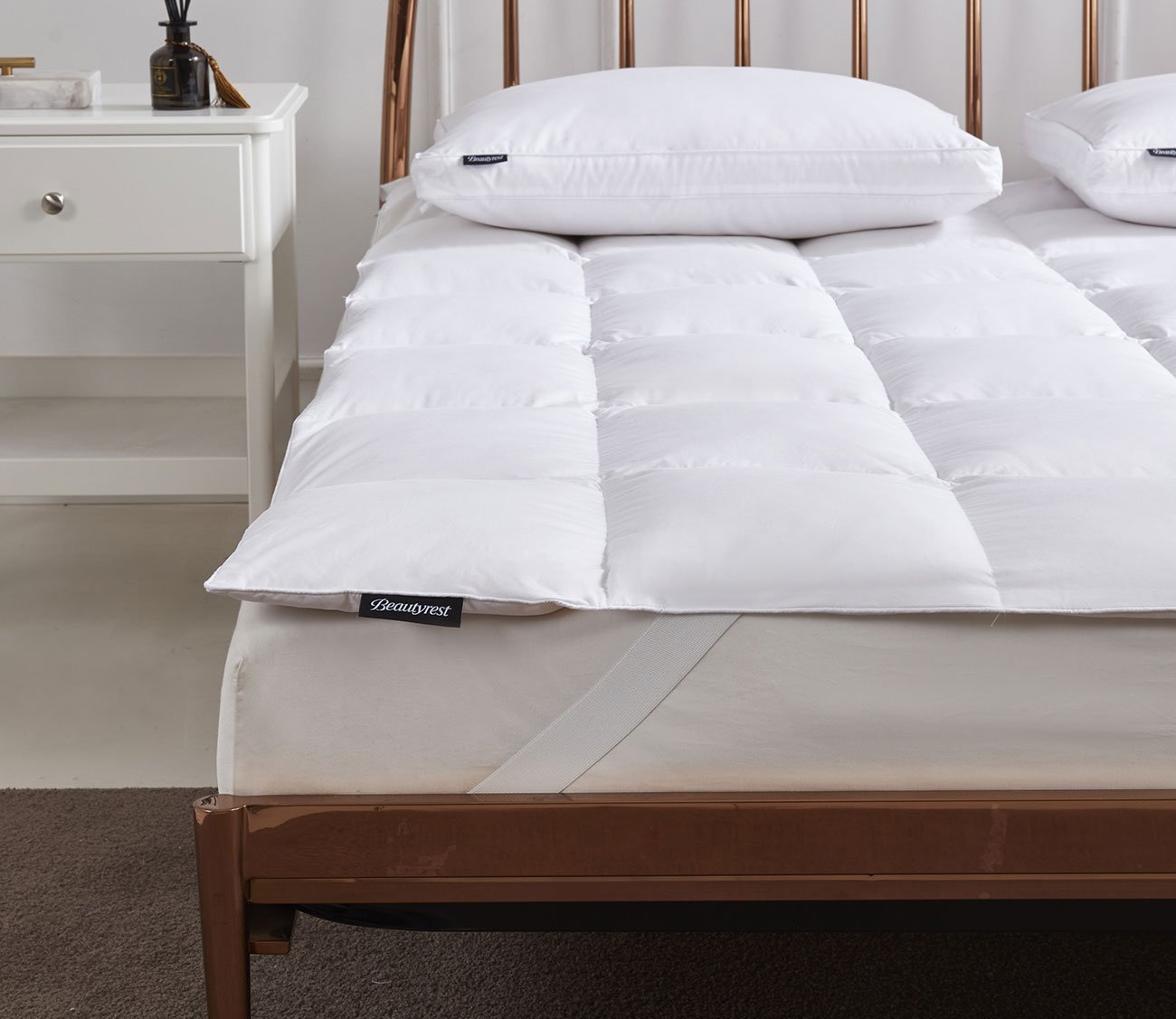 Beautyrest Tencel Cotton Blend Feather and Down Fiber Mattress Topper 3 Beautyrest Tencel Cotton Blend Feather and Down Fiber Mattress Topper
