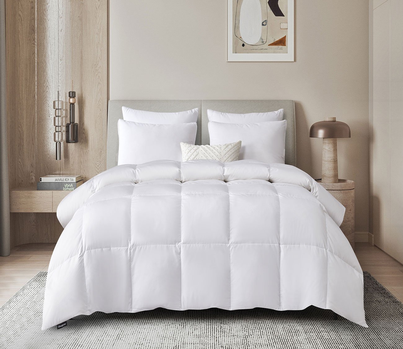 Beautyrest Tencel Cotton Blend All Season White Down Fiber Comforter