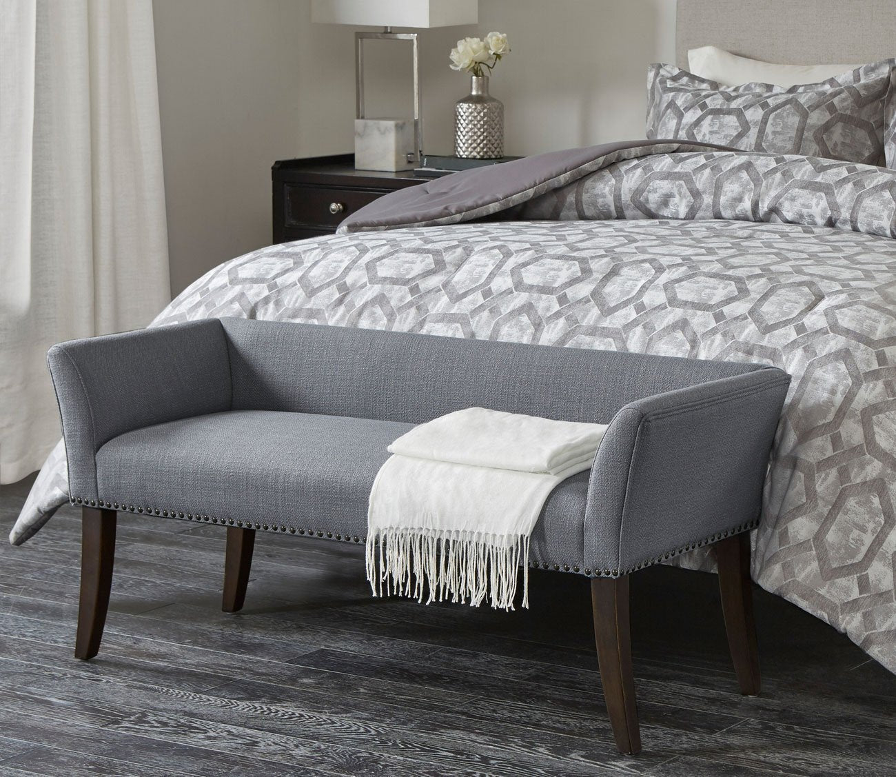 Madison Park Welburn Upholstered Accent Bench