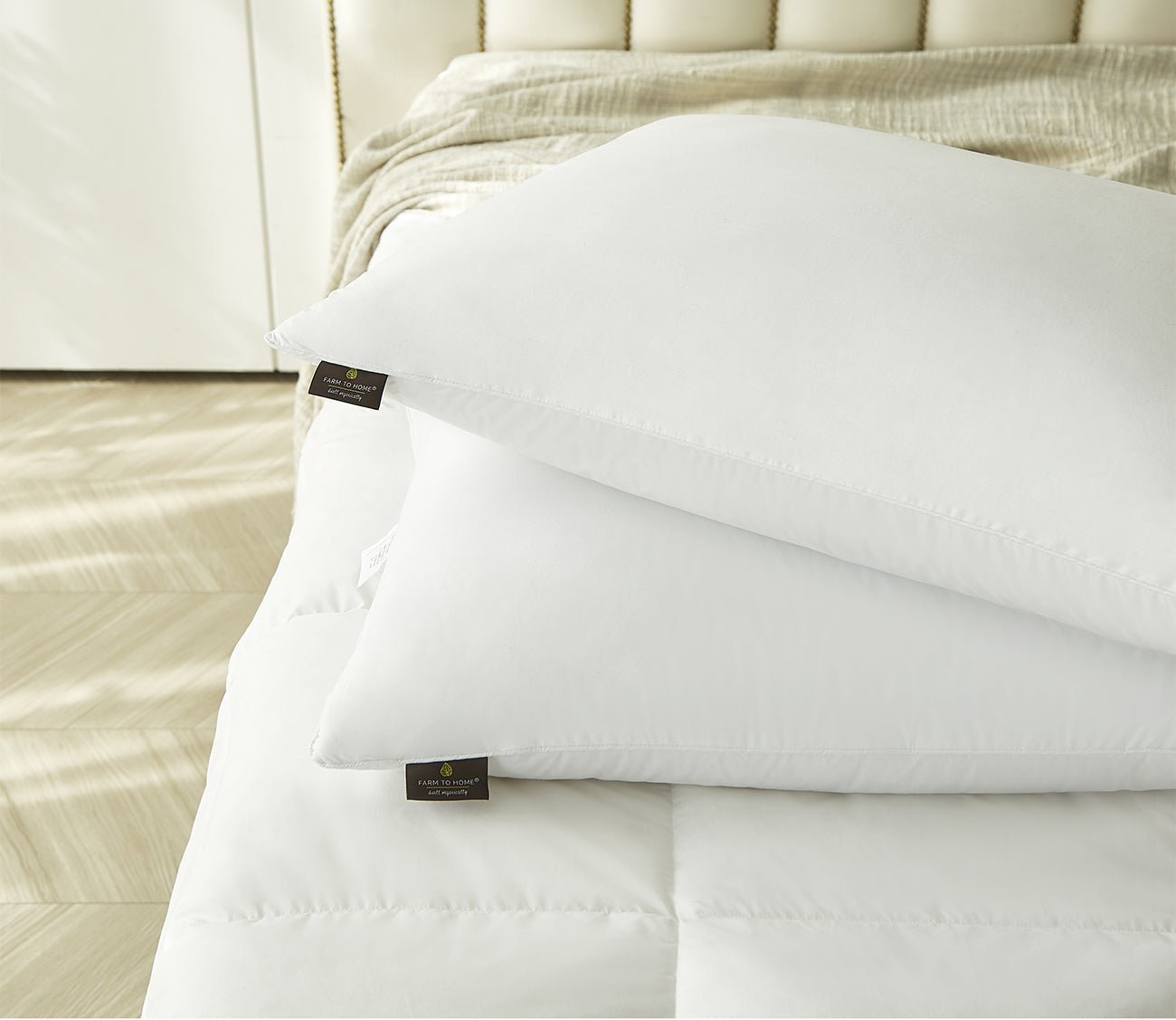 Farm To Home Organic Cotton Softy-Around White Feather and Down Pillow 2-Pack 5 Farm To Home Organic Cotton Softy-Around White Feather and Down Pillow 2-Pack