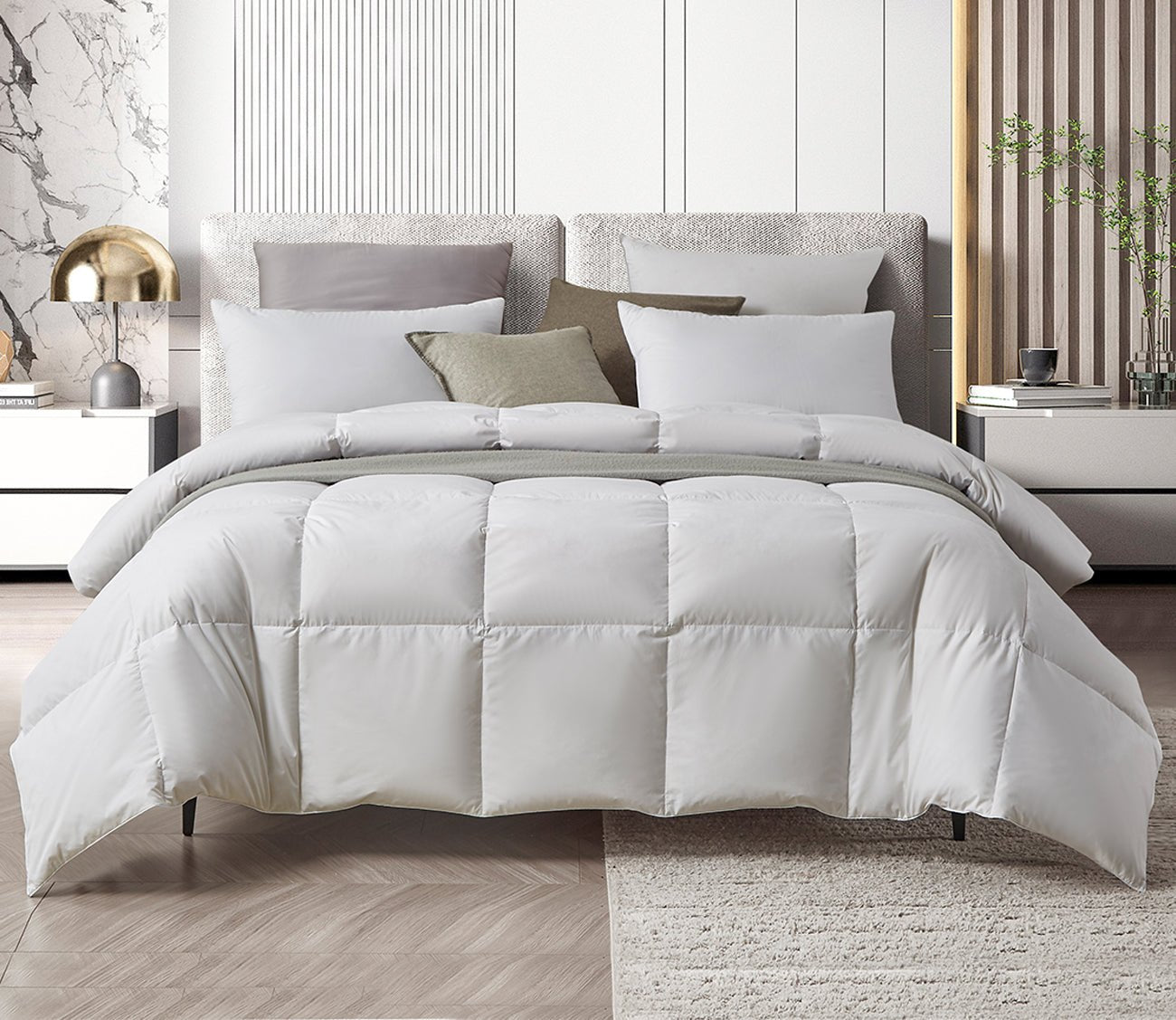 Farm To Home Organic Cotton All Season White Goose Feather and Down Comforter
