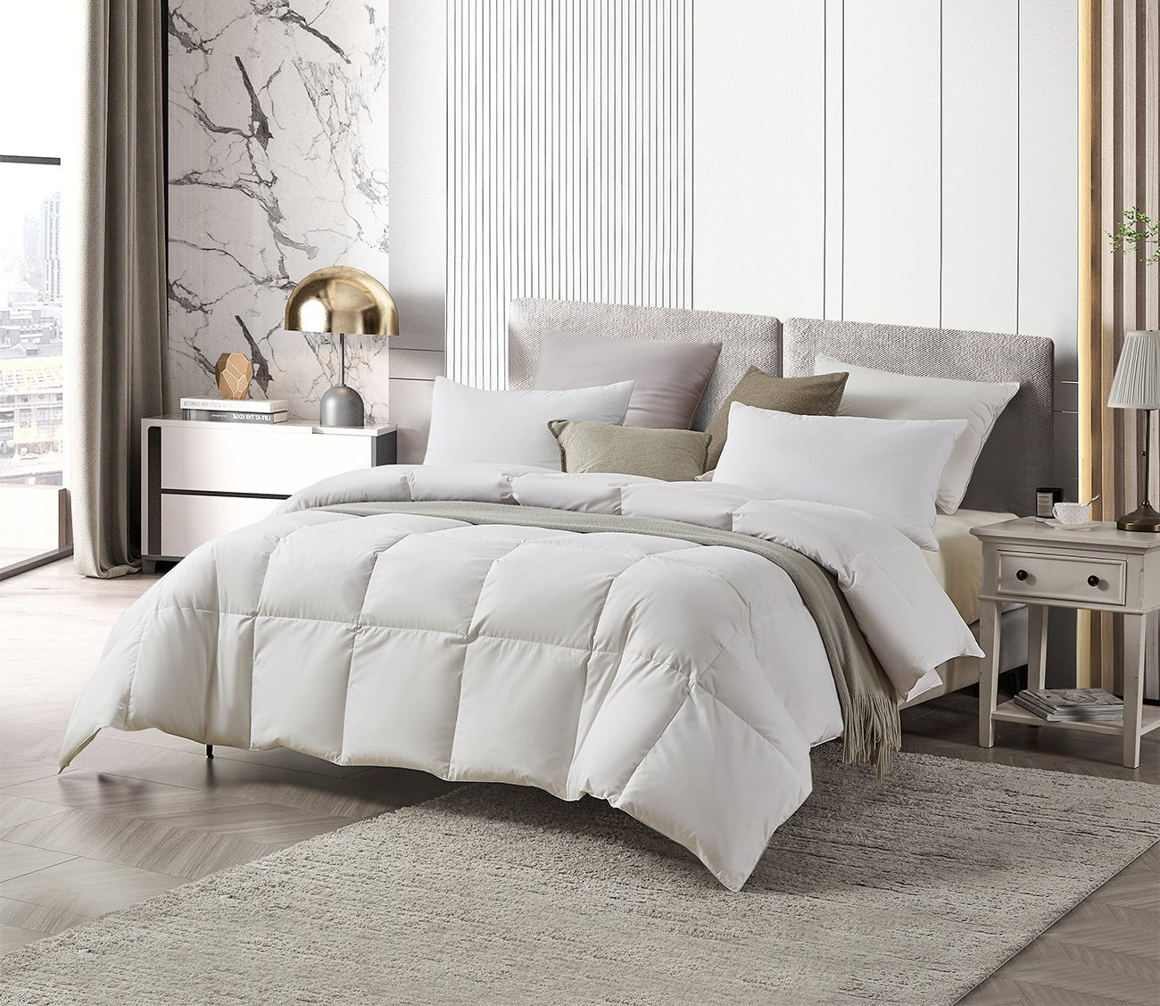 Farm To Home Organic Cotton All Season White Goose Feather and Down Comforter 3 Farm To Home Organic Cotton All Season White Goose Feather and Down Comforter