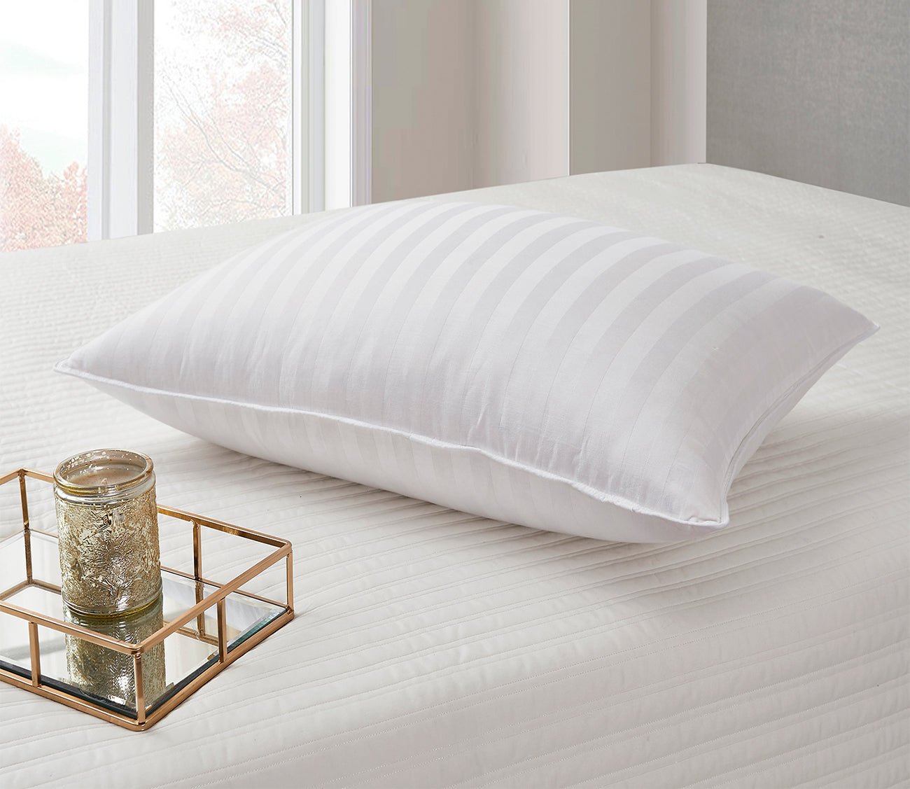 Blue Ridge Home Supreme Damask Stripe Soft White Down Pillow 4 Blue Ridge Home Supreme Damask Stripe Soft White Down Pillow