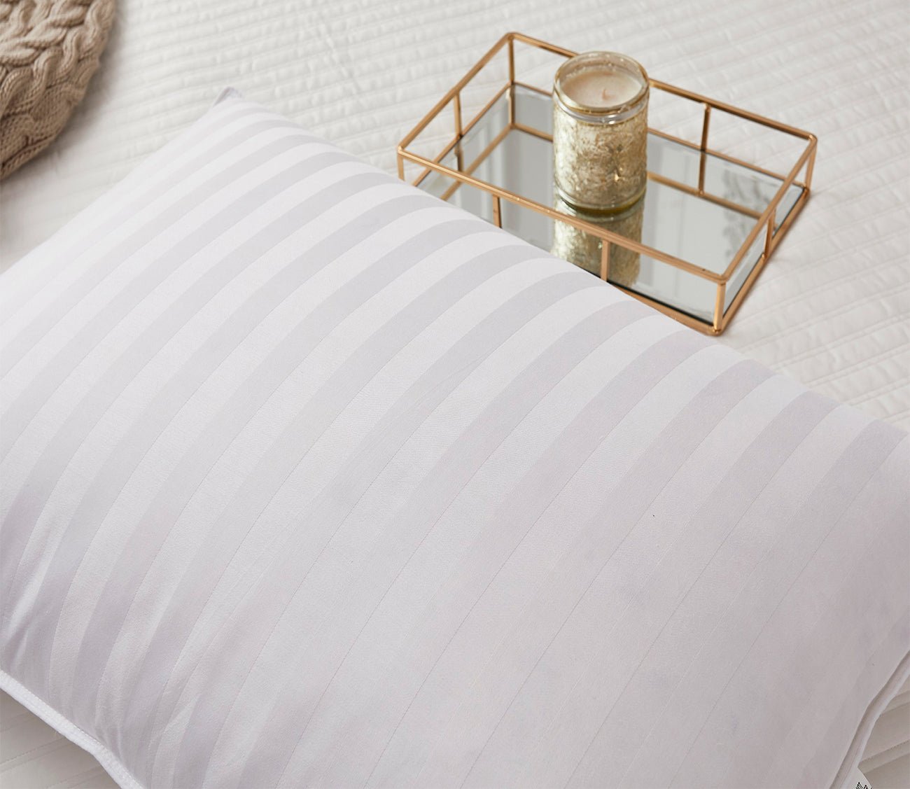 Blue Ridge Home Supreme Damask Stripe Soft White Down Pillow 5 Blue Ridge Home Supreme Damask Stripe Soft White Down Pillow