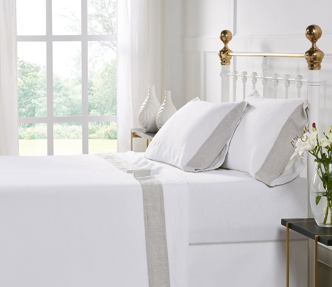 CM Home Kyoto European Flax Linen Sheet Set