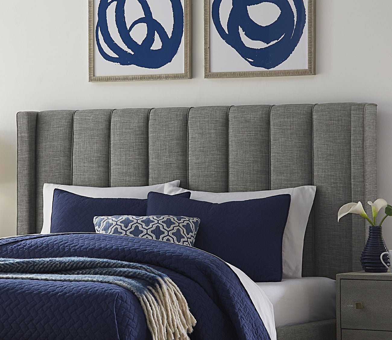 Modus Furniture Palermo Upholstered Wingback Headboard