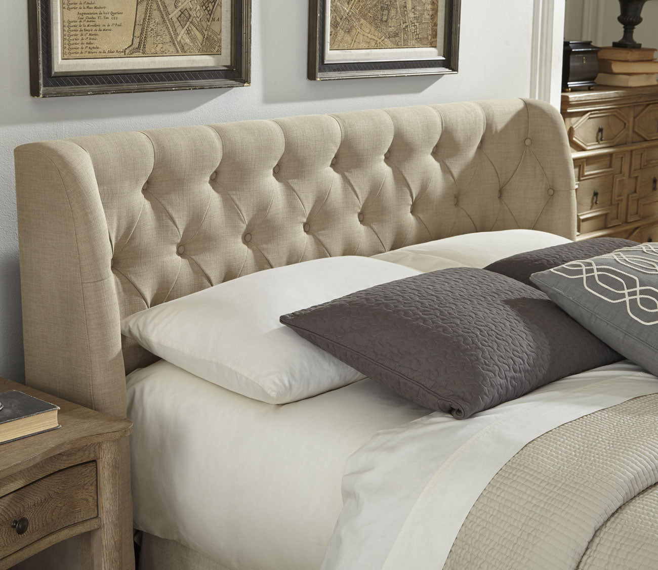 Modus Furniture Levi Wingback Upholstered Headboard