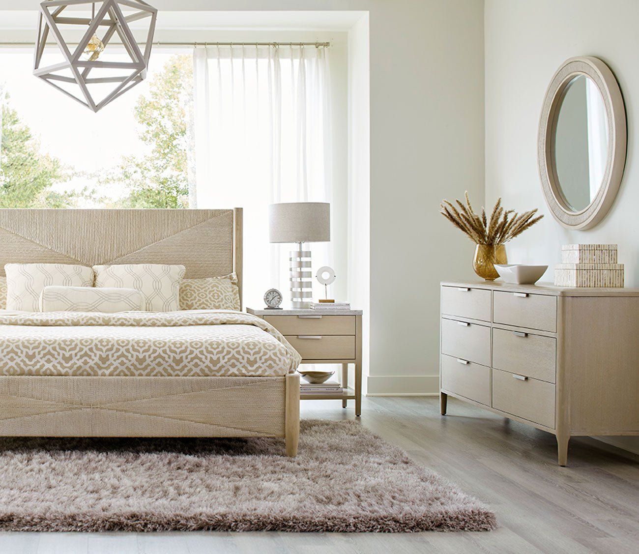 Palmetto Home Payton White Oak Woven Bed