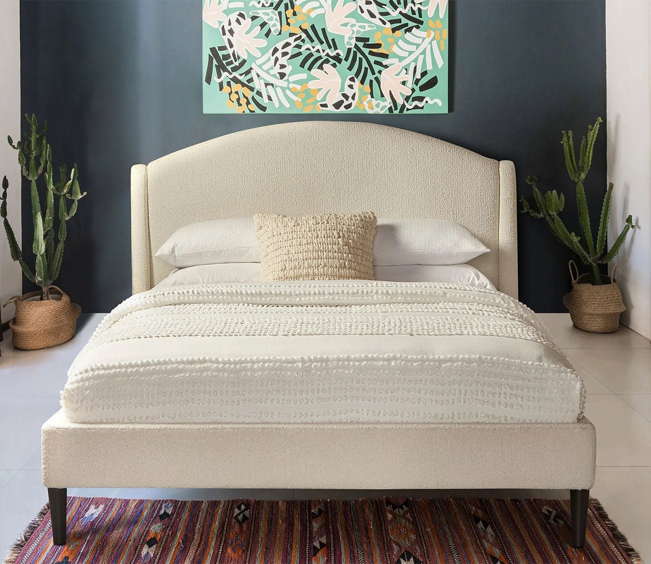 Parker House Crescent Boucle Fabric Upholstered Bed