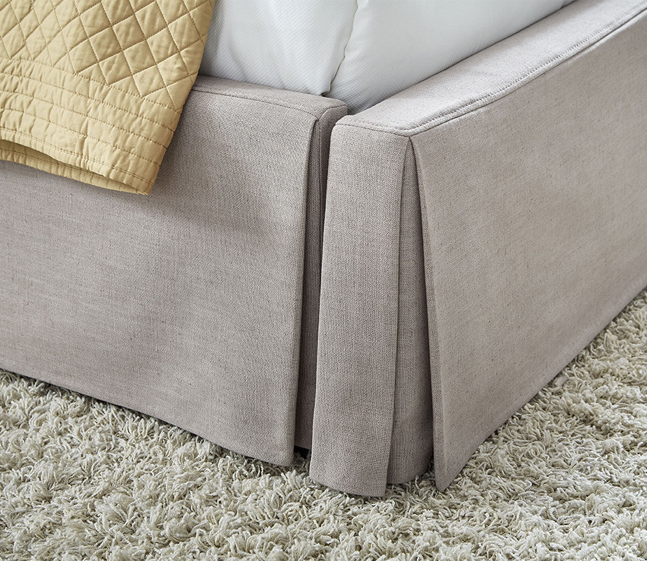 Modus Furniture Laurel Upholstered Skirted Panel Bed 4 Modus Furniture Laurel Upholstered Skirted Panel Bed