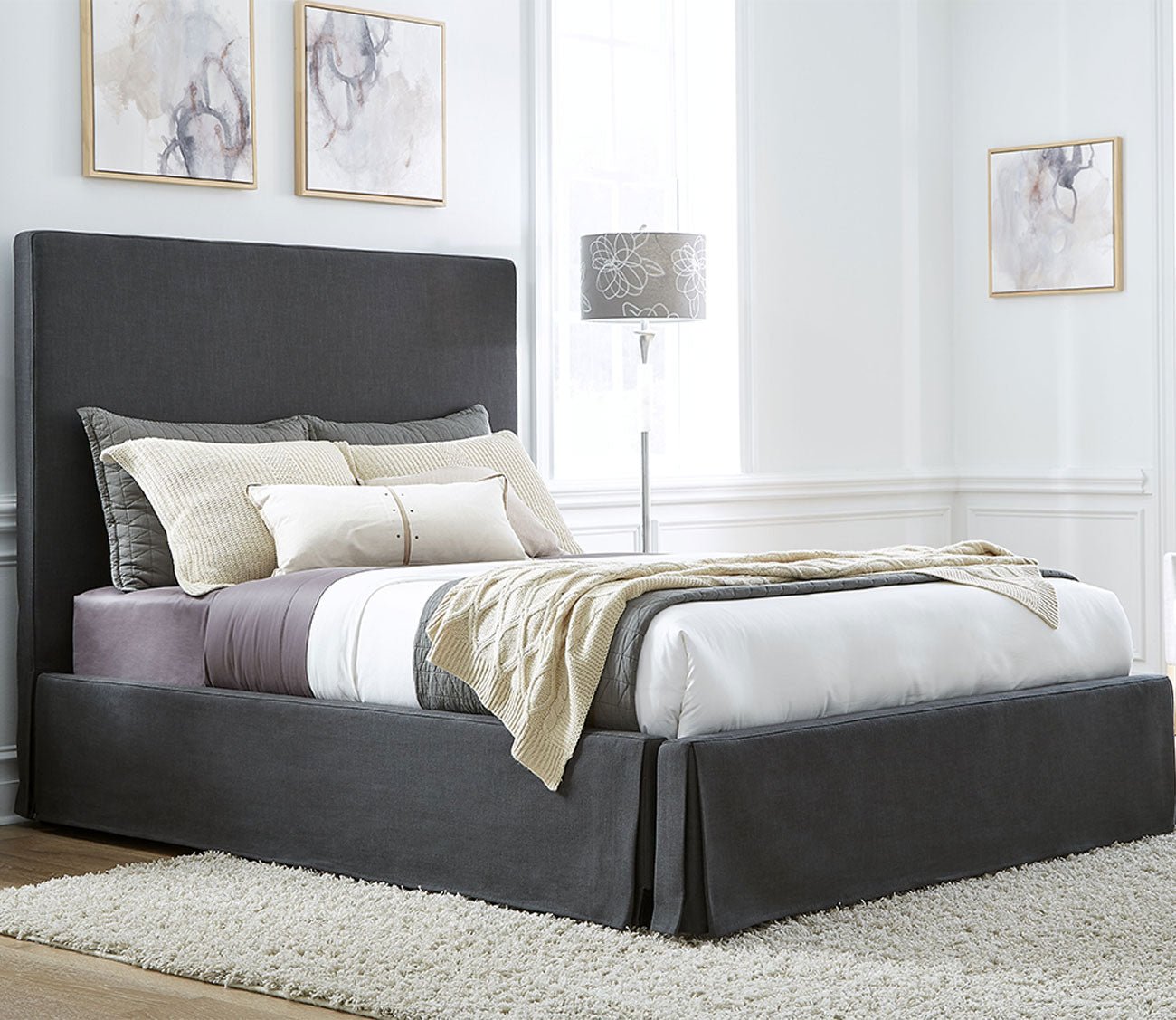Modus Furniture Cheviot Upholstered Skirted Panel Bed