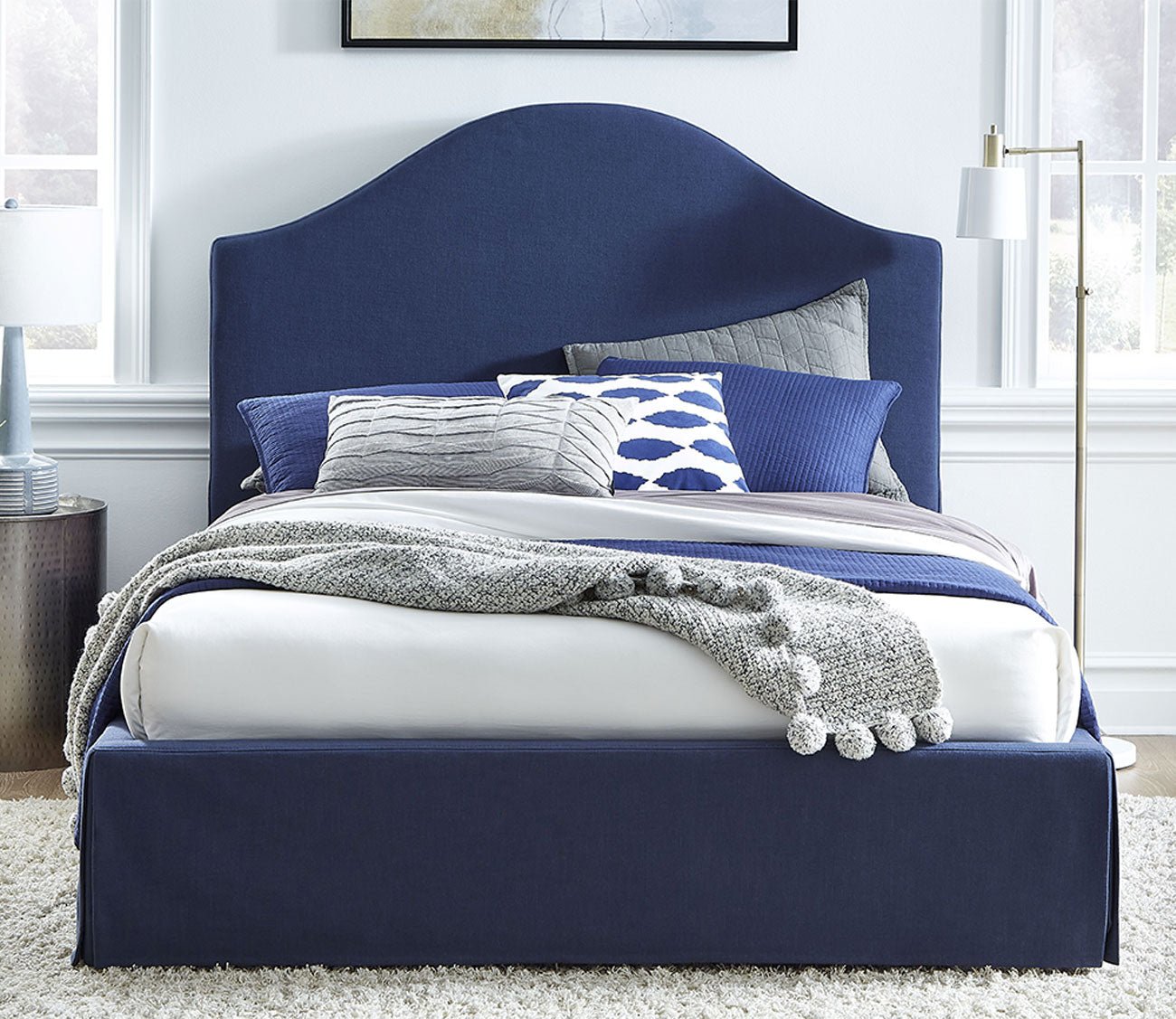 Modus Furniture Sur Upholstered Skirted Storage Panel Bed