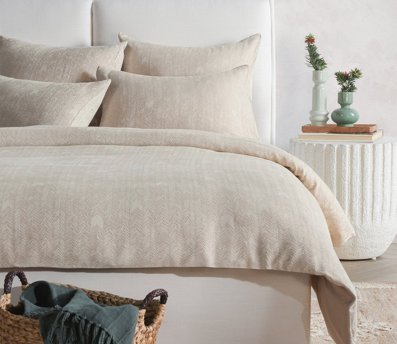 Villa by Classic Home French Herringbone 3-Piece Duvet Cover Set