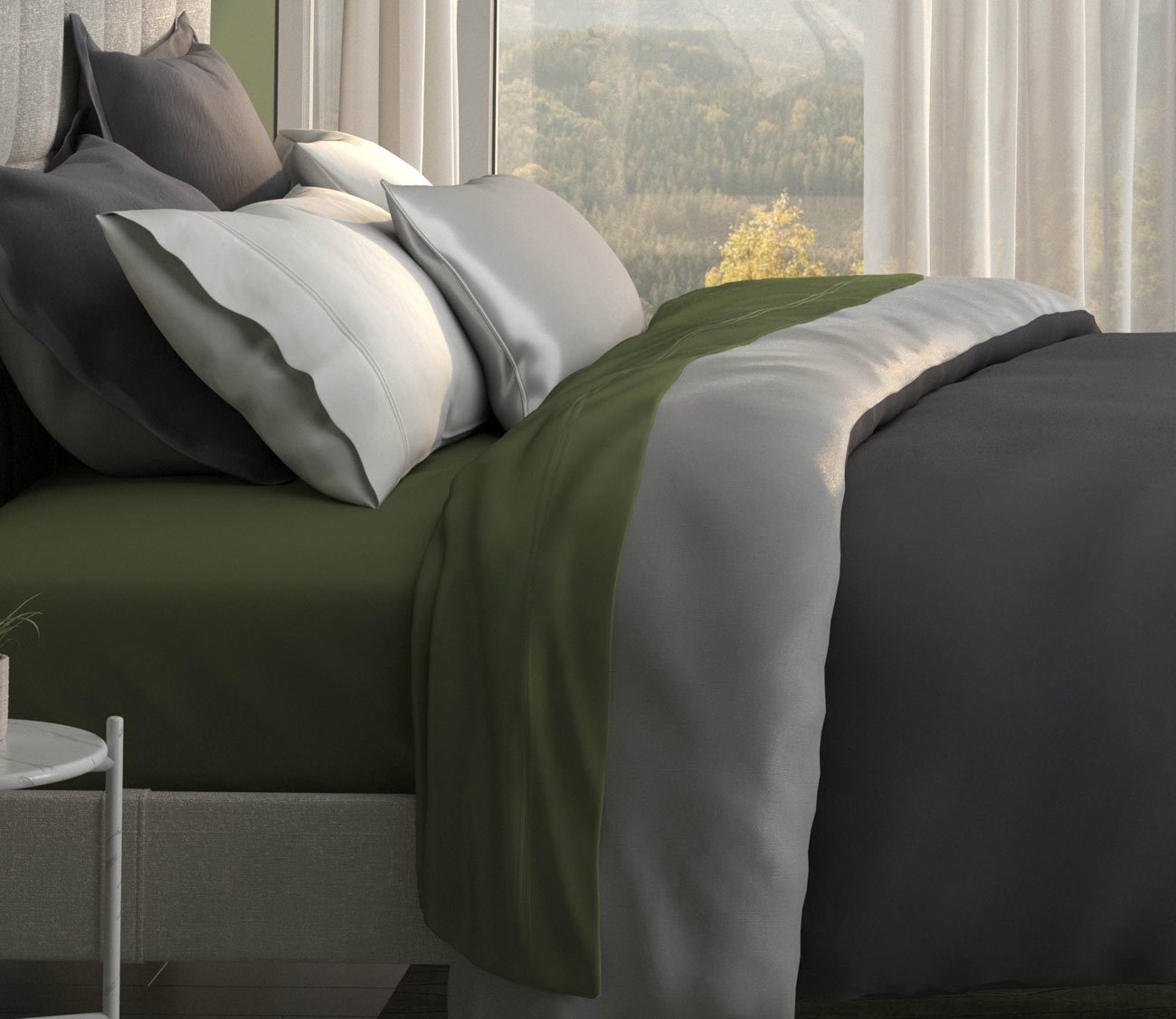 PureCare Soft Touch Bamboo Reversible Duvet Cover and Sham Set Separates