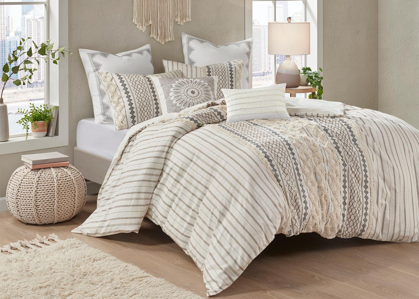 Ink & Ivy Imani Cotton Chenille Duvet Cover Set